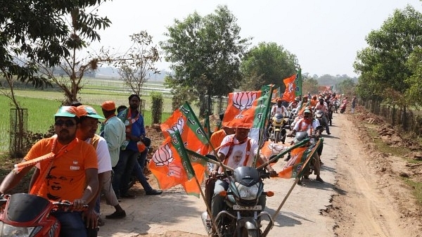 BJP supporters during the campaigning stage in Tripura (Twitter/BJP Tripura)