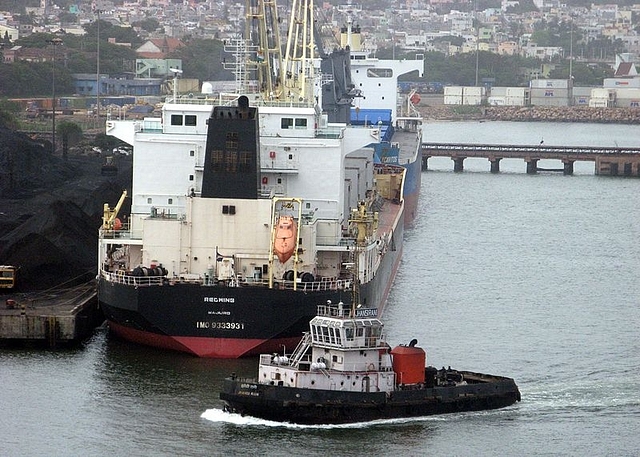 A ship at the Visakhapatnam port