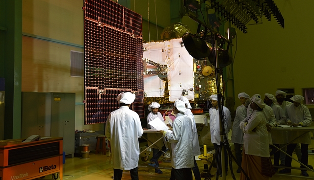 IRNSS-1H undergoing illumination test. (ISRO)