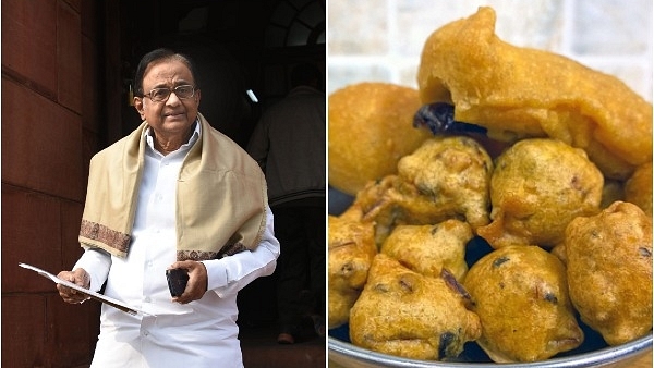 P Chidambaram (Sushil Kumar/Hindustan Times via Getty Images) and pakoras (Shahid Ahmed Siddiqi/flickr.com)