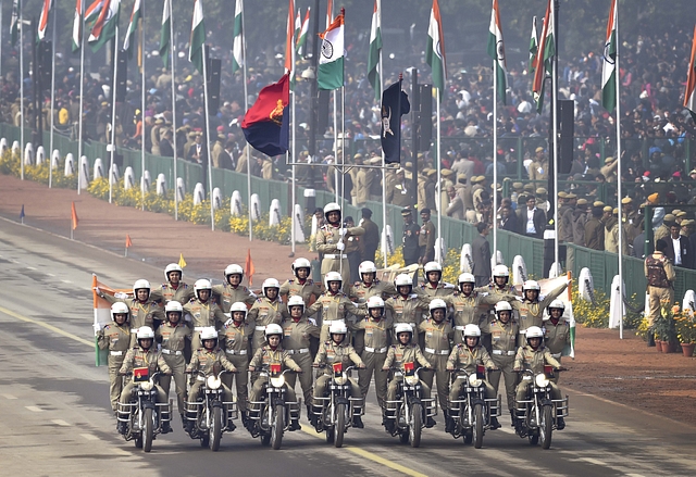 BSF Motor Cycle team contingent at the 2018 Republic Day Parade (Ajay Aggarwal/Hindustan Times via Getty Images)