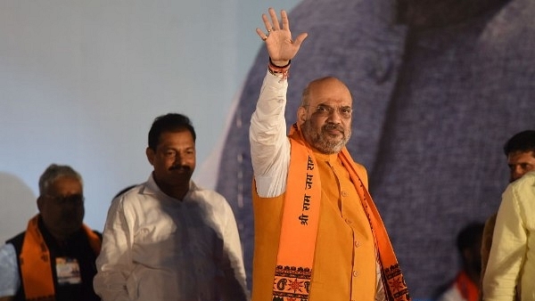 BJP national president Amit Shah during the fishermen’s convention at Maple beach in Udupi, Karnataka. (Arijit Sen/Hindustan Times via Getty Images)