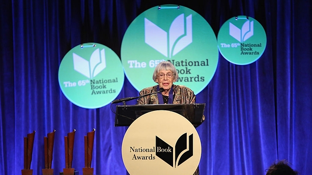  Ursula K. Le Guin at the 2014 National Book Awards on November 19, 2014 in New York City. (Photo by Robin Marchant/Getty Images)