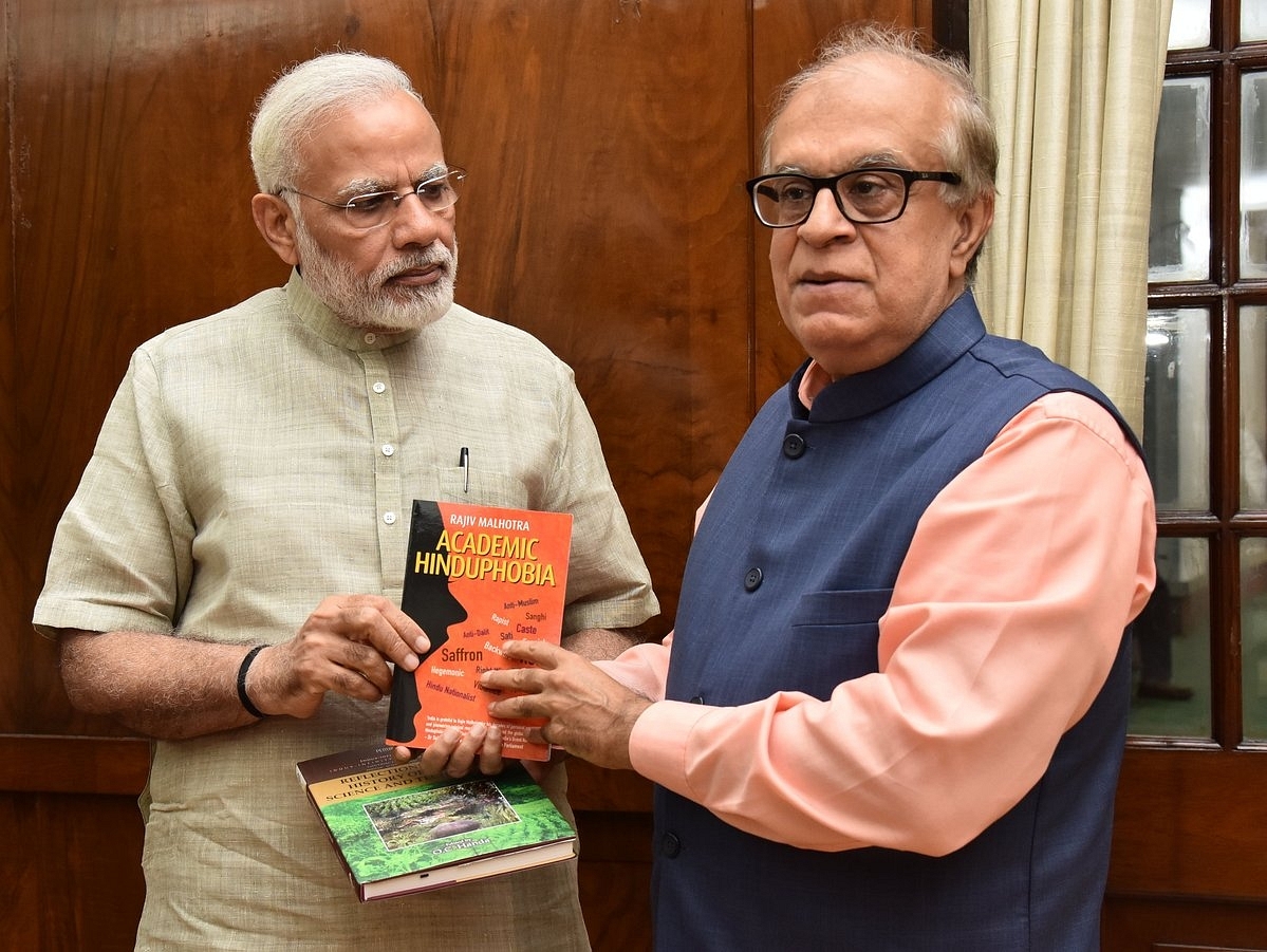 Prime Minister Narendra Modi with Rajiv Malhotra