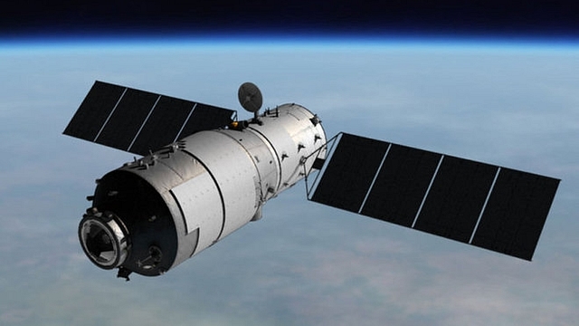 An artist’s Illustration of China’s Tiangong-1 space lab. (CMSA)                