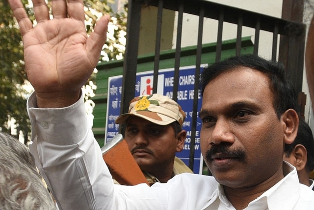 DMK leader and accused in 2G scam, A Raja. (Sonu Mehta/Hindustan Times via Getty Images)