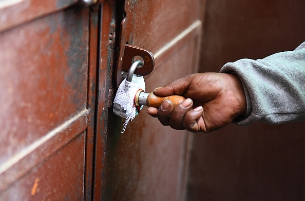 MCD officials sealing properties during a sealing drive in Delhi&nbsp;