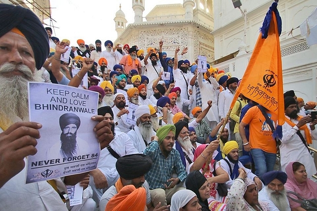 Khalistan sympathisers protesting on Operation Blue Star’s anniversary. (Gurpreet Singh/Hindustan Times via Getty Images)