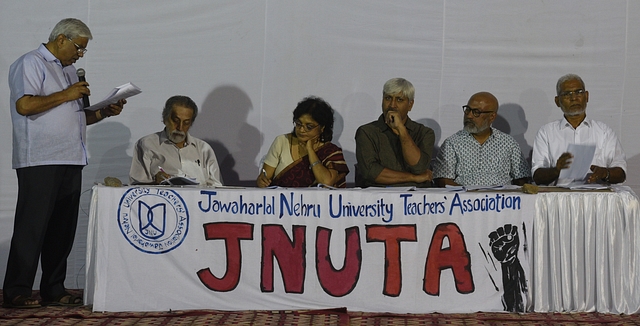 JNU Teachers association. (Photo by Ravi Choudhary/Hindustan Times)