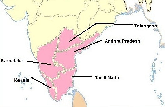 The south Indian states.