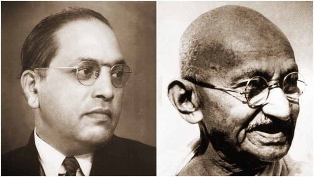 B R Ambedkar and Mahatma Gandhi