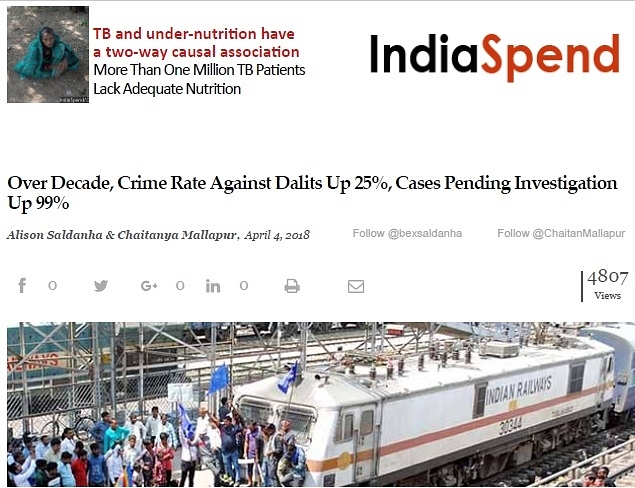 IndiaSpend’s claim about crime rate against Dalits (later)