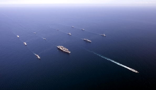 US and South Korea hold a naval exercise. (Mass Communication Specialist 3rd Class Adam K Thomas/US Navy via Getty Images)