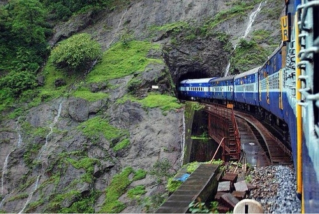 A train enters a tunnel on the Mumbai-Pune railway line. (Youtube screengrab)