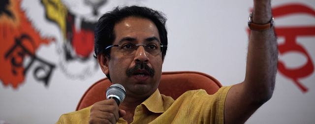 Uddhav Thackeray  at Sena Bhavan. (Vijayanand Gupta/Hindustan Times via Getty Images)