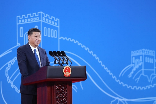 Chinese President Xi Jinping speaks during the 86th INTERPOL General Assembly at Beijing National Convention Centre, China.&nbsp; (Lintao Zhang - Pool/Getty Images)