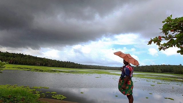 Clouds gathering over a lagoon as the first winds of southwest monsoon hit Kerala. (File photo) (Vivek R Nair/Hindustan Times via Getty Images)