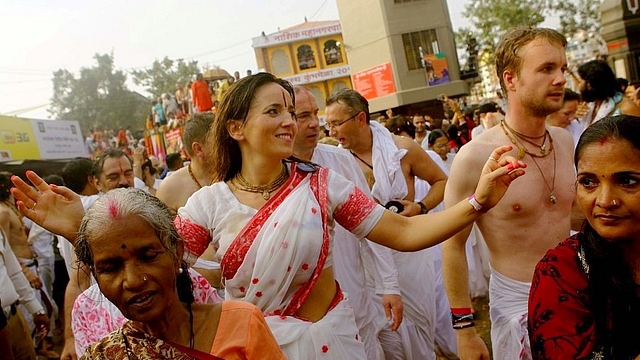 Hindu devotees at the Kumbh Mela in Nashik. (Arijit Sen/Hindustan Times via Getty Images)&nbsp;