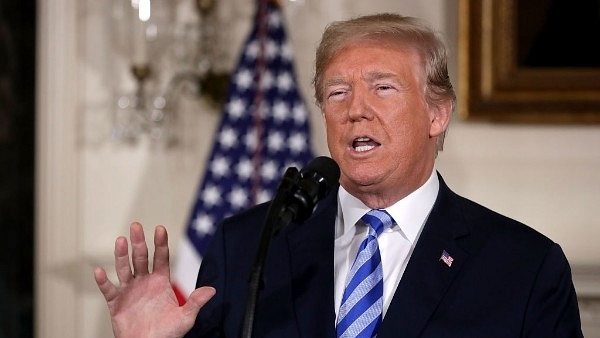 US President Donald Trump announces his decision to withdraw the United States from the 2015 Iran nuclear deal in the Diplomatic Room at the White House. (Chip Somodevilla/Getty Images)