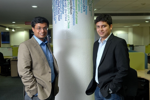 Sachin Basal with Binny Bansal. (Hemant Mishra/Mint via Getty Images)&nbsp;