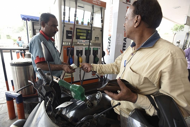 A fuel station near Zakir Hussain College in New Delhi. (Sonu Mehta/Hindustan Times via GettyImages)