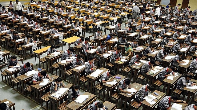 Students appearing the Class XII CBSE exam in Indore, India. (Arun Mondhe/Hindustan Times via Getty Images)&nbsp;