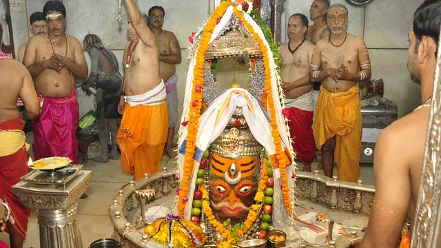 The Mahakaleshwar jyotirlingam in Ujjain. (Sunil Magariya/Hindustan Times via Getty Images)