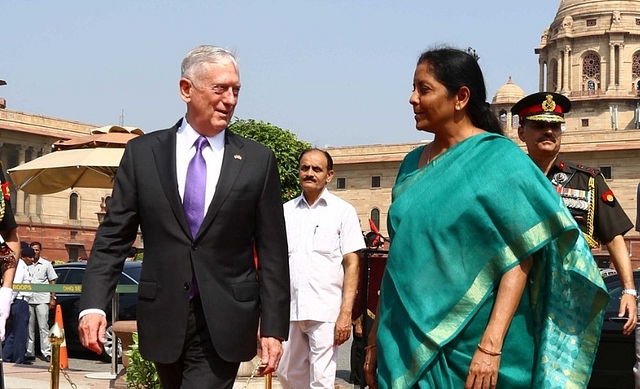 Jim Mattis and Nirmala Sitharaman (Ministry of Defence/Twitter)