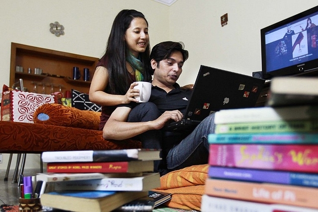 A couple in a live-in relationship in India. (Raj K Raj/Hindustan Times via Getty Images)