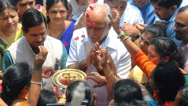 The BJP chief ministerial candidate B S Yeddyurappa. (Hemant Mishra/Mint via Getty Images)