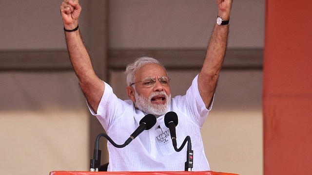 Prime Minister Narendra Modi during a political rally (Arijit Sen/Hindustan Times via GettyImages)