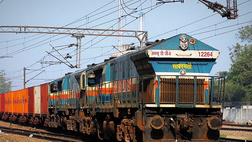 An Indian Railways’ freight train. (Ramesh Pathania/Mint via Getty Images)