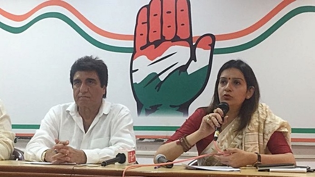 Raj Babbar and Priyanka Chaturvedi. (pic via Twitter)