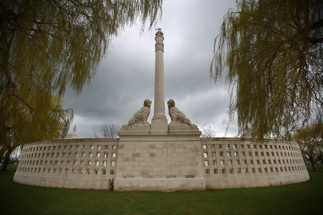  The Indian memorial at ‘La Bombe’ crossroads on March 26, 2014 in Neuve-Chapelle, France. (Peter Macdiarmid/Getty Images)