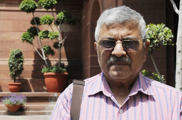 Aam Aadmi Party (AAP) MP Dharamvir Gandhi at Parliament during the budget session. (Mohd Zakir/Hindustan Times via Getty Images)