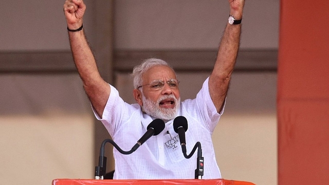 Prime Minister Narendra Modi during a political rally (Arijit Sen/Hindustan Times via GettyImages)