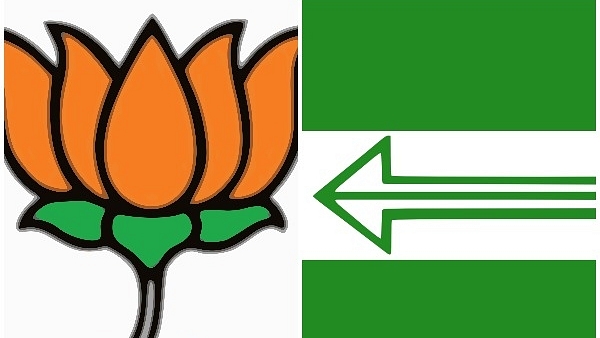 The BJP and JD(U) election symbols