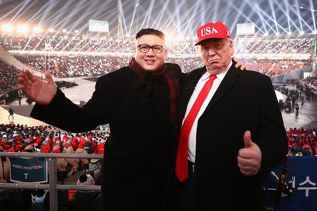 Impersonators of Donald Trump and Kim Jong-Un at the 2018 Summer Olympics on South Korea (Ryan Pierse/Getty Images)