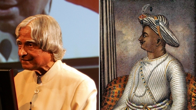 Former President APJ Abdul Kalam (left) and Tipu Sultan (right).