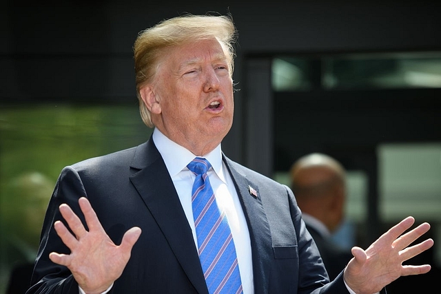 US President Donald Trump at a press conference. (Leon Neal/GettyImages)