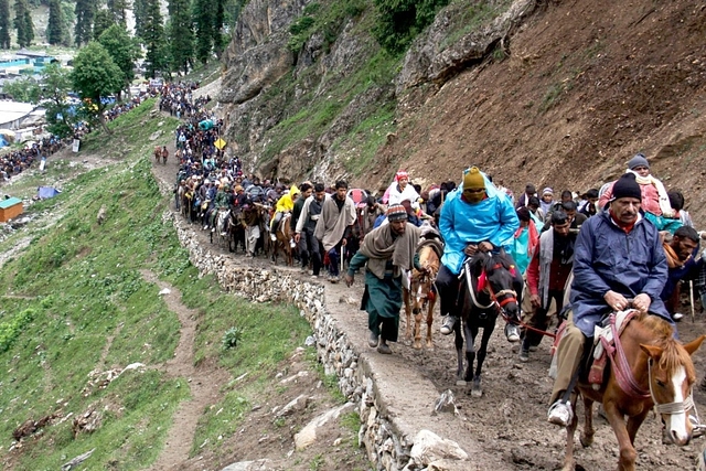 Amarnath Yatra Pilgrims. (Waseem Andrabi/ Hindustan Times Via Getty Images)