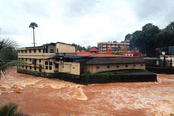 The rain water had enveloped buildings and homes.