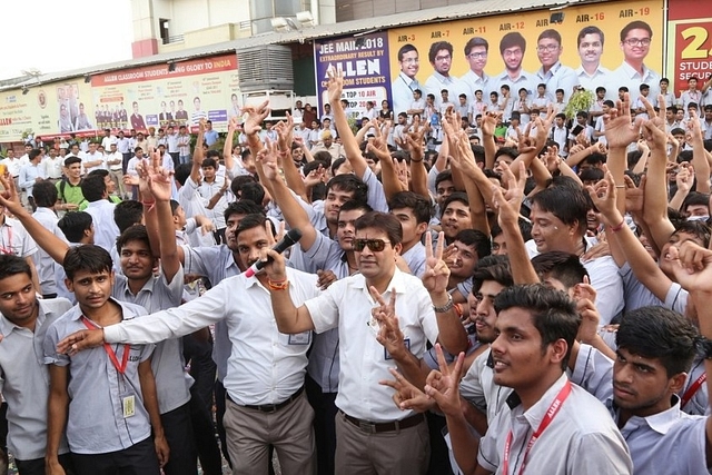 Students and teachers of the ALLEN institute celebrating NEET 2018 results. (pic via Twitter)