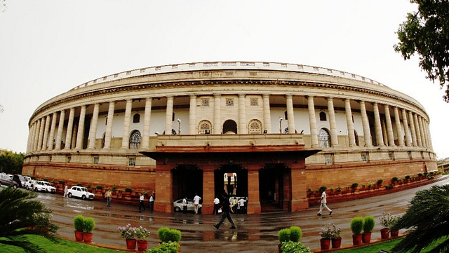 Dark clouds hover over Parliament on 15 July  2009 in Delhi, India. (Sipra Das/India Today Group/Getty Images)