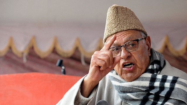 
Farooq Abdullah addresses supporters during an 
election rally. (ROUF BHAT/AFP/GettyImages)