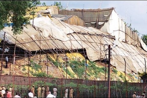 Makeshift temple at Ram Janmabhoomi in Ayodhya