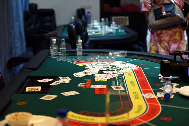 An illegal casino at Sainik Farms in New Delhi, India (Arun Sharma/Hindustan Times via Getty Images)