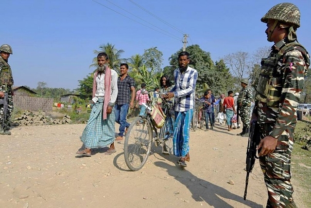 Heavy security presence in Assam as the NRC list is released. (pic via Twitter)