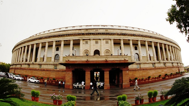 Dark clouds hover over Parliament on 15 July  2009 in Delhi, India. (Sipra Das/India Today Group/Getty Images)