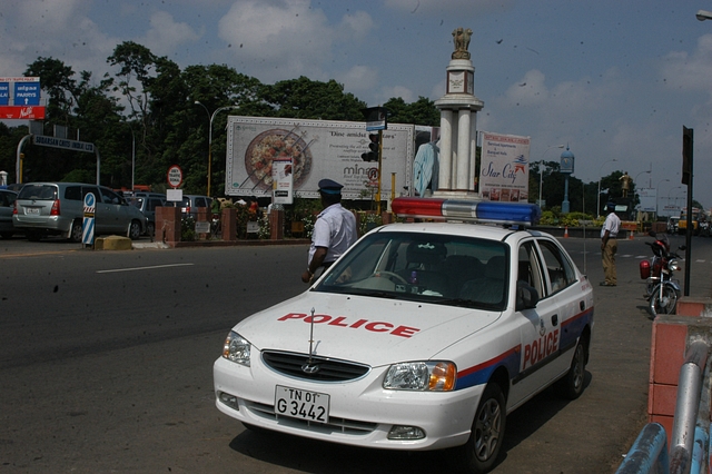 Korean carmaker Hyundai Motors India presented 100 Hyundai Accent cars to the Chennai city police. (Hk Rajashekar/The India Today Group/Getty Images)